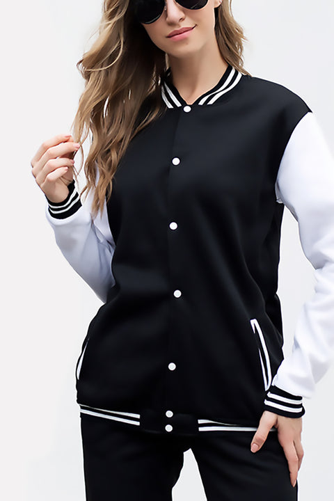 Solid Color Baseball Jacket