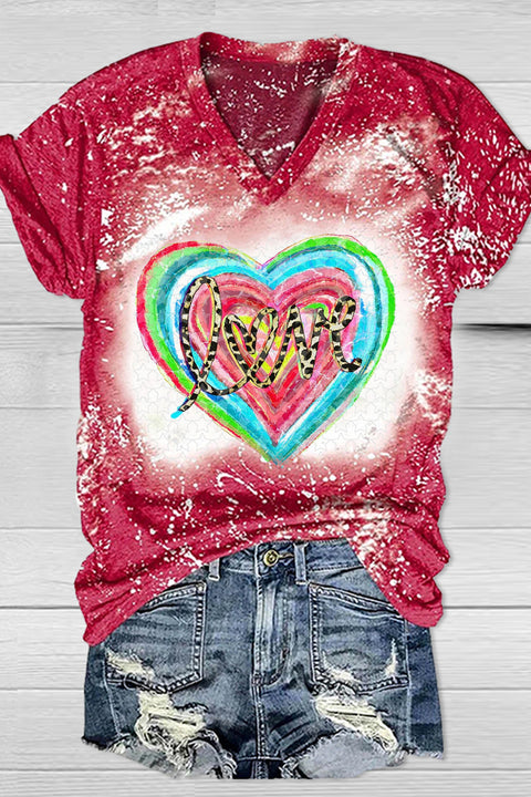 Watercolor Rainbow Love T-shirt