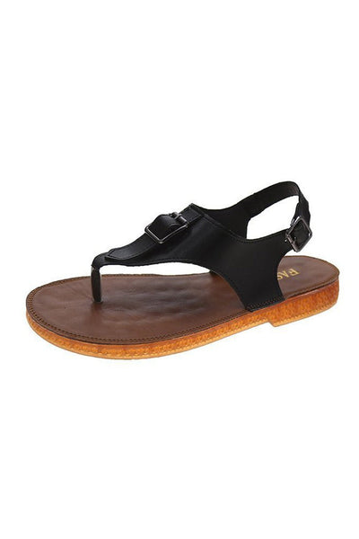 Buckle Strap Roman Flat Flip-flop Sandals