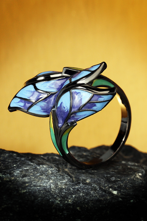 Women's Craft Butterfly Flower Diamond Ring