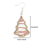 Christmas Tree Wood Earring