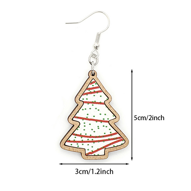 Christmas Tree Wood Earring