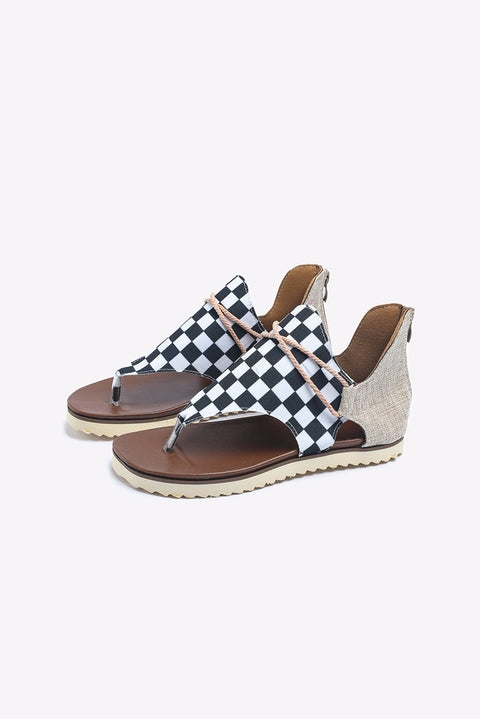 Checkered Flag Plaid Flip Flops Sandals