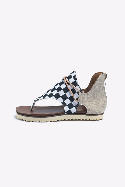 Checkered Flag Plaid Flip Flops Sandals
