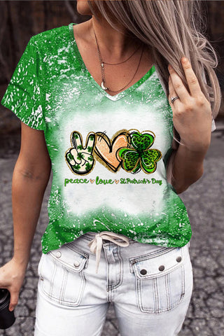 Peace Love St.Patrick's Day Short-sleeved T-shirt