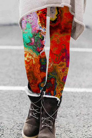 Trendy Hippie Tie-dye With A Fun Football Home Run Graphic Leggings
