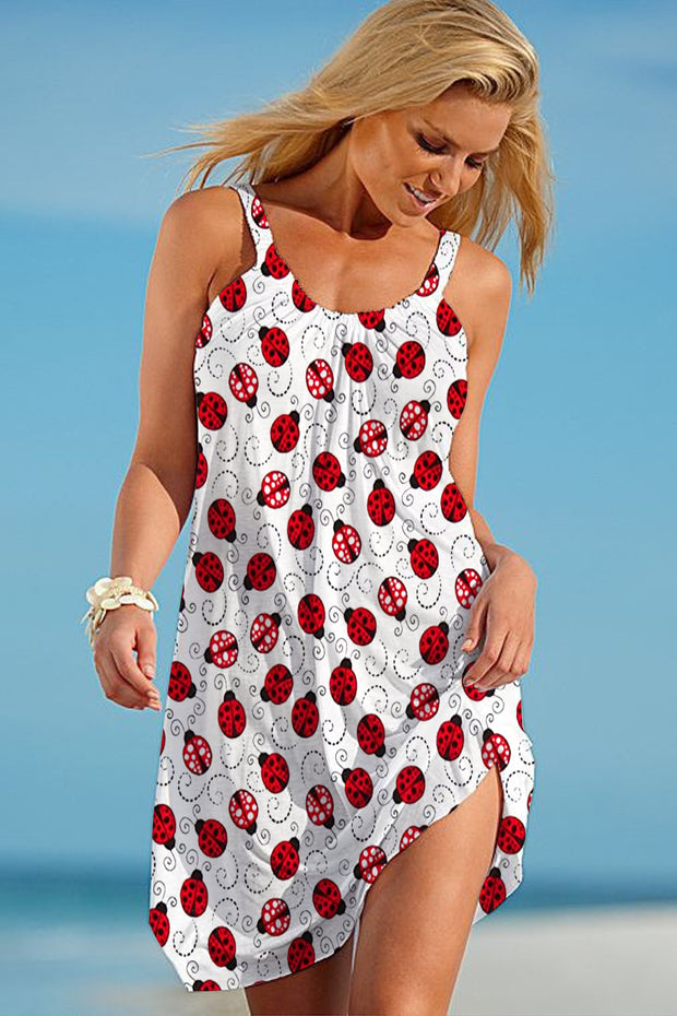 Little Red Ladybugs Sleeveless Dress