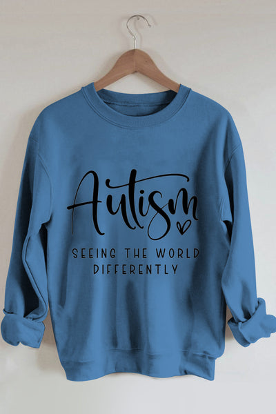 Autism Seeing The World Differently Print Sweatshirt