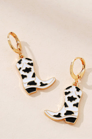 Cow Cowboy Boots Alloy Earrings