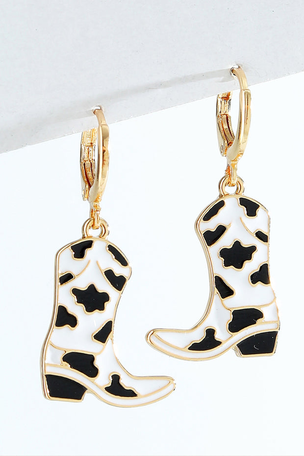 Cow Cowboy Boots Alloy Earrings