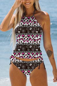Pink Leopard Print Spirals Swimsuit