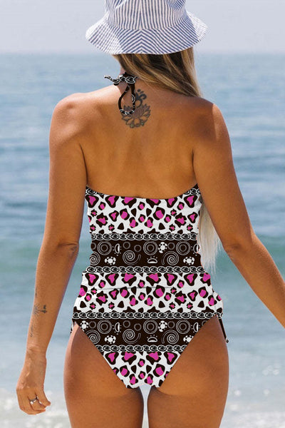 Pink Leopard Print Spirals Swimsuit