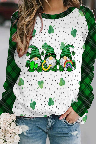 Green Lucky Clover Gnomies Sweatshirt