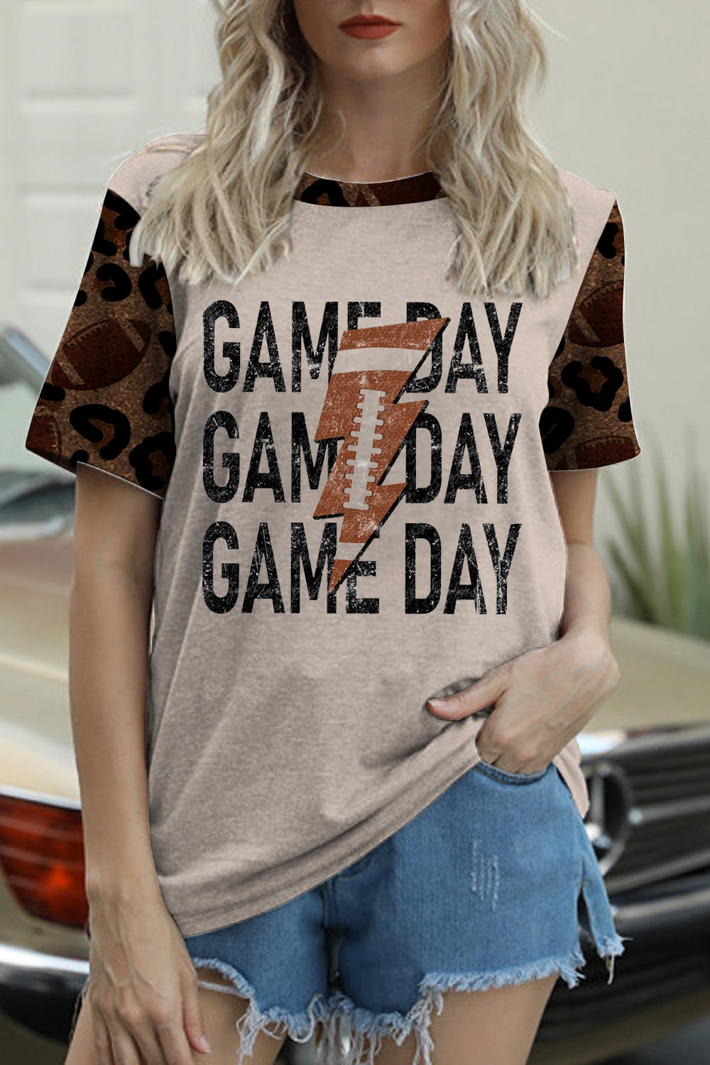 Game Day Football Print T-shirt