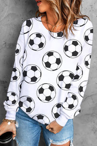 Soccer Ball Print Sweatshirt