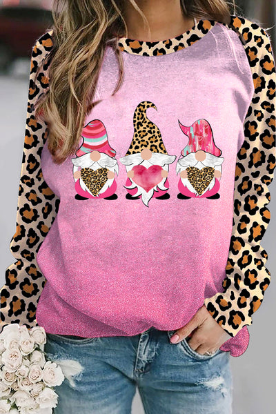 Pink Leopard LOVE Gnome Sweatshirt