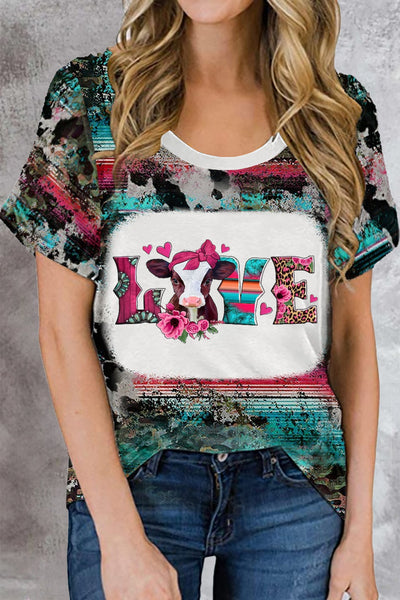 Love Baby Calf Western Leopard Floral Striped Polka Print T-Shirt