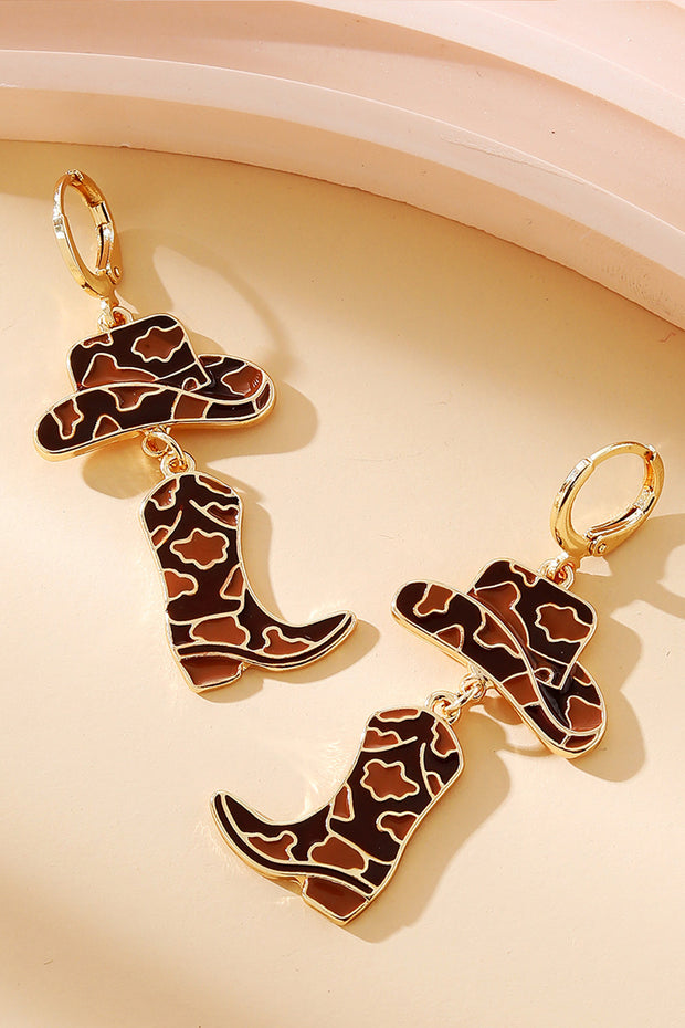 Cow Cowboy Hat&Boots Alloy Earrings