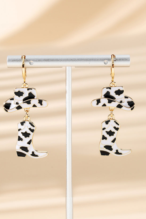 Cow Cowboy Hat&Boots Alloy Earrings