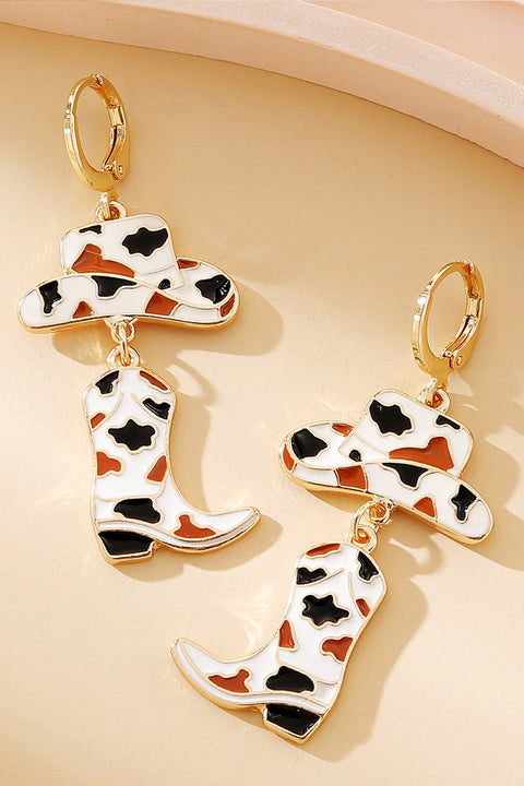 Cow Cowboy Hat&Boots Alloy Earrings