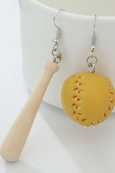 Baseball Softball Ball & Bat Earrings