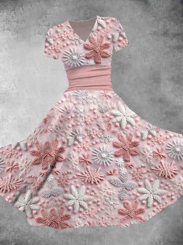 Vintage Flowers  Printed Fashion Dress