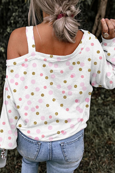 Easter Bunny Egg Pink Polka Off-Shoulder Blouse