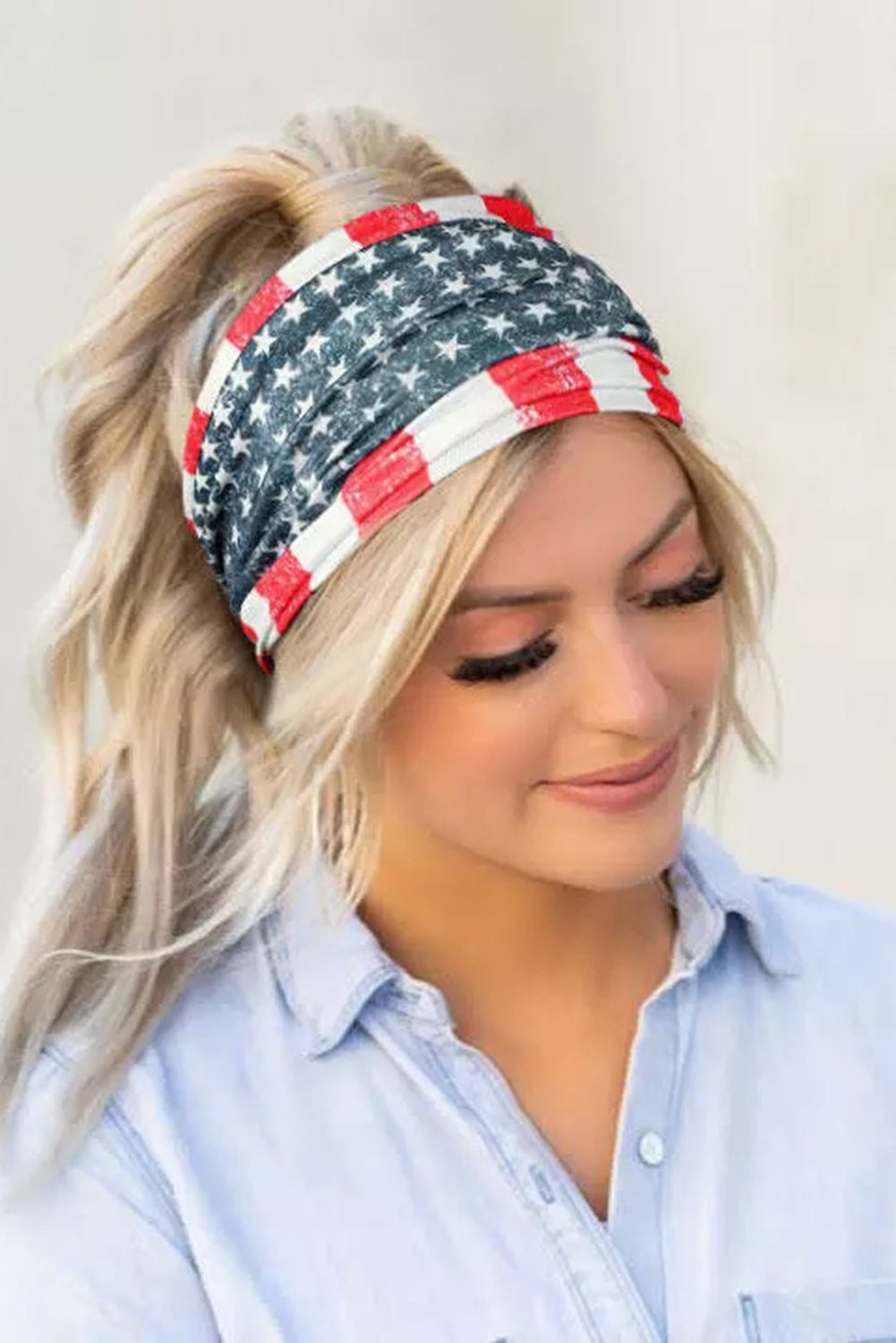 American Flag Printed Yoga Sports Headband
