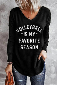 Volleyball Is My Favorite Season Print Sweatshirt