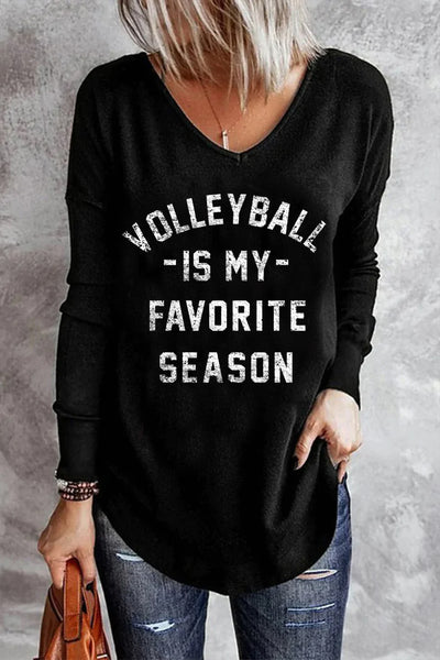 Volleyball Is My Favorite Season Print Sweatshirt