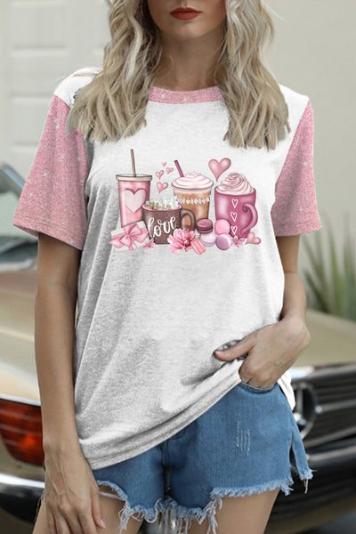 Coffee Valentine Lover Short-sleeved T-shirt