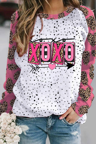 Pink XOXO Leopard Print Sweatshirt