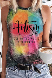 Autism Seeing The World Differently Print Tank Top
