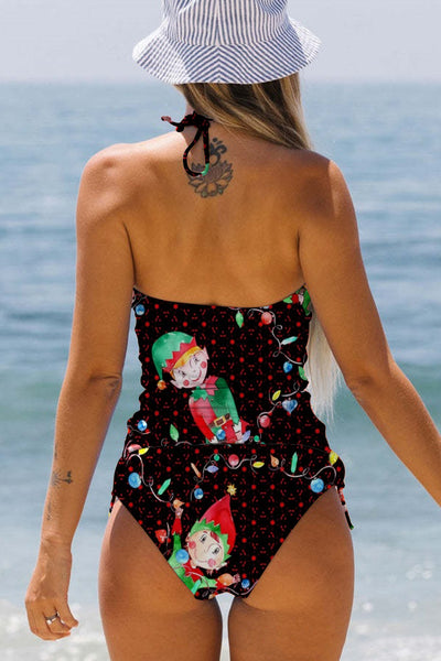 Elf Dance Print Bikini Swimsuit
