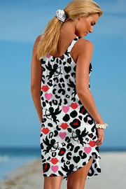 Leopard Love Cupid Print Sleeveless Dress