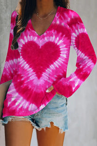 Pink and Red Tie-Dye Long Sleeve Tee