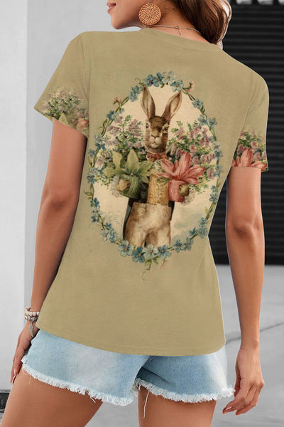 Vintage Oil Painting Bouquet Of Rabbits T-Shirt