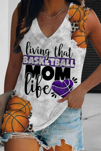 Living That Basketball Mom Vibe Sleeveless V-neck Tank