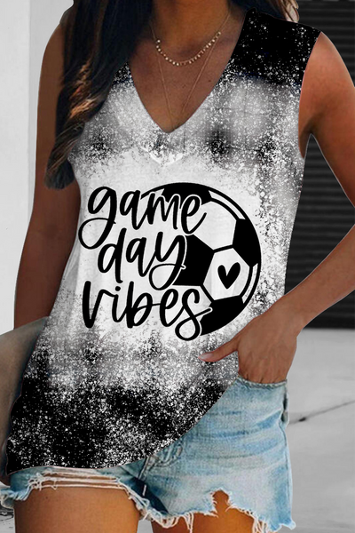 Soccer Ball Game Day Vibes Sleeveless V-neck Tank