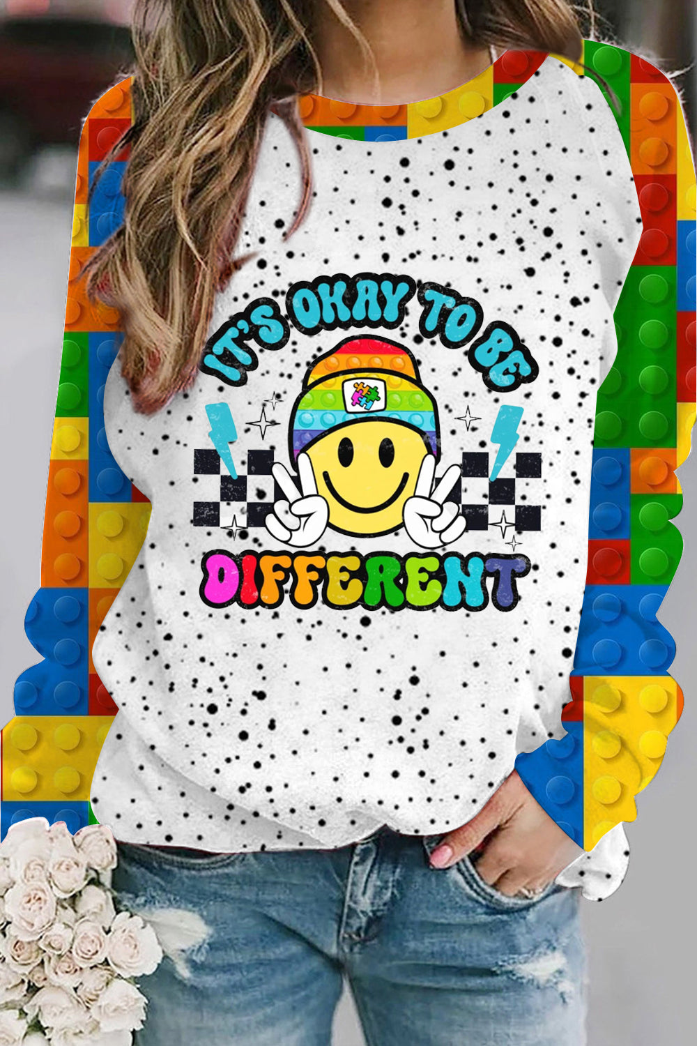 It's Okay To Be Different Autism Print Sweatshirt