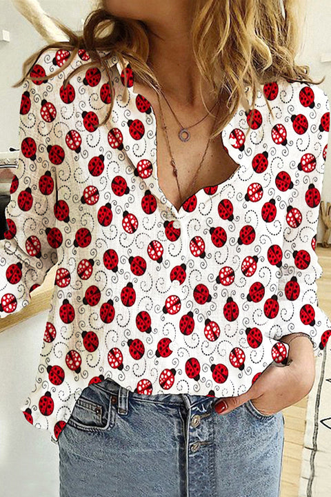 Little Red Ladybugs Long Sleeve Shirt