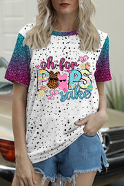 Oh For Peeps Sake Funny Easter Bunny Polka Print Round Neck T-shirt