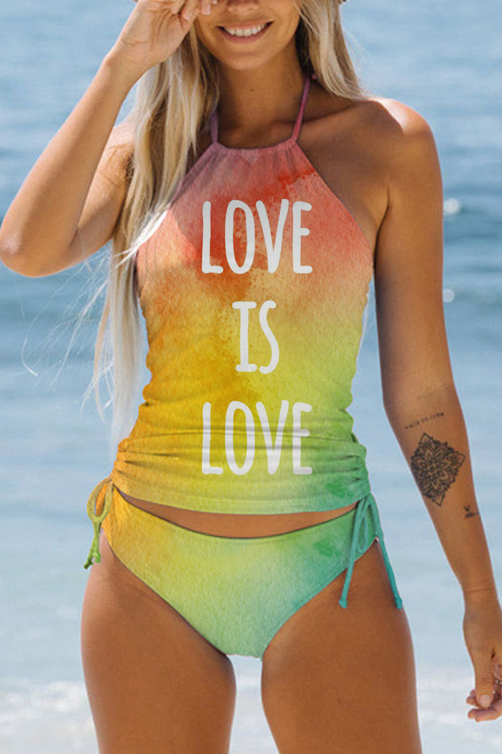 LOVE IS LOVE Rainbow Tie Dye Bikini Swimsuit