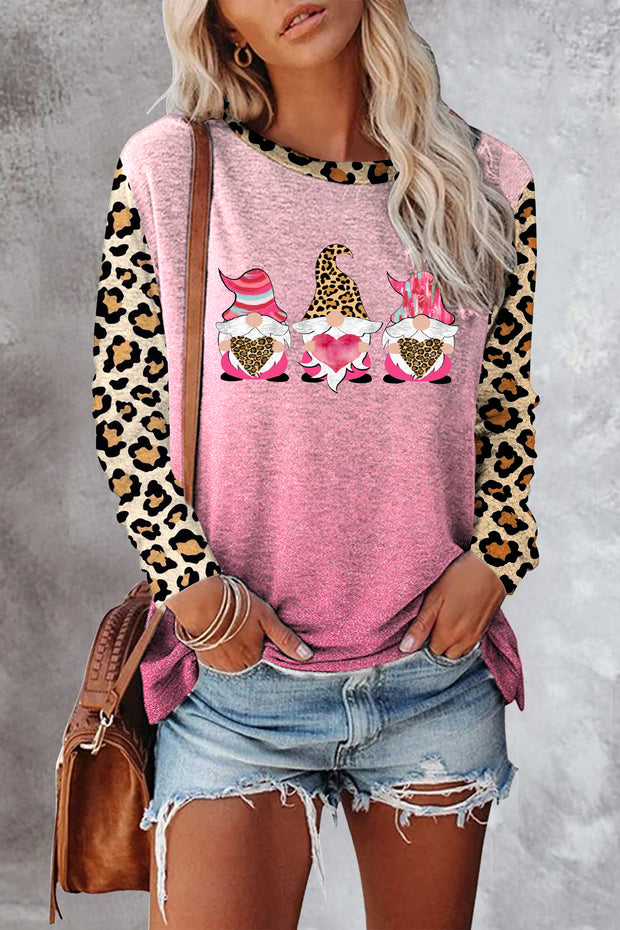 Pink Leopard LOVE Gnome Sweatshirt