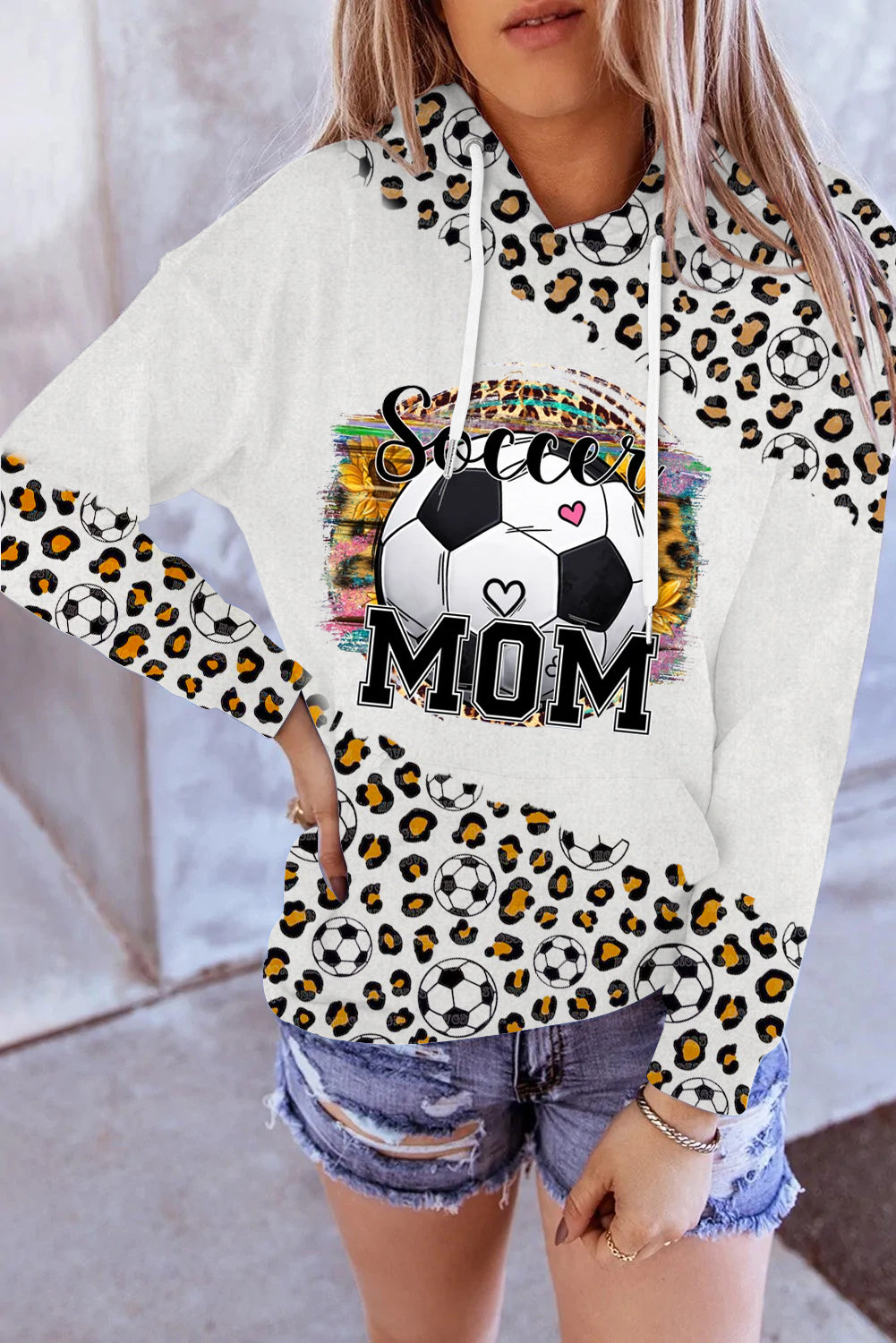 Soccer Mom Ball Leopard Print Hoodie