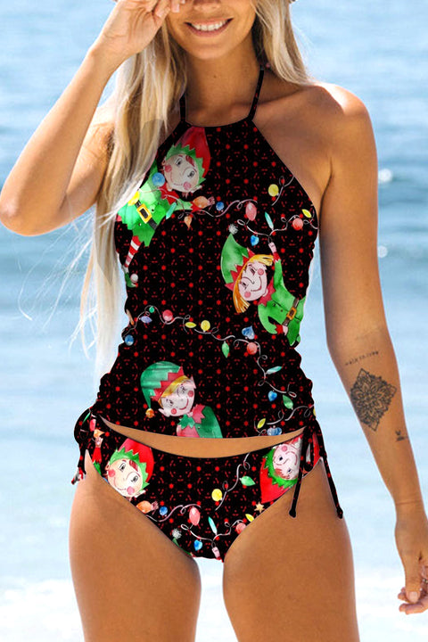 Elf Dance Print Bikini Swimsuit