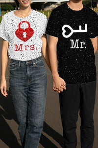 Lock & Key Print Couple Outfit T-Shirt
