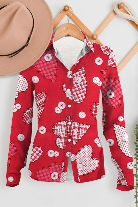 Love Heart Red Long Sleeve Shirt