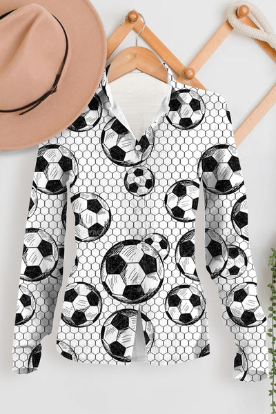 Mesh Soccer Floral Long Sleeve Shirt