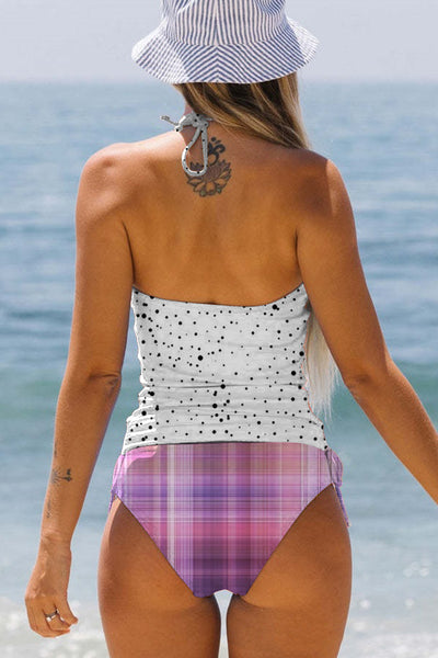 Plaid Highland Cow Bikini Swimsuit